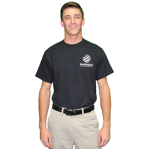 bowlingball.com Black T-Shirt w/ Metallic Silver Lettering Med Only&nbsp;