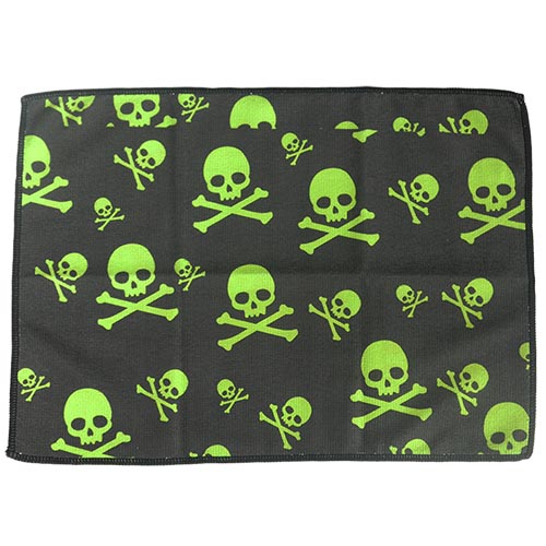 bowlingball.com Lime Green Skulls Microfiber Bowling Towel &nbsp;