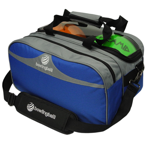 bowlingball.com Double Tote Plus Clear Top Silver/Royal Blue (Holds Shoes)&nbsp;